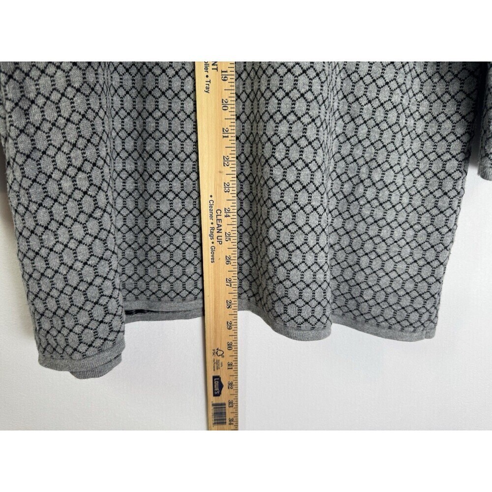 Talbots Cowl Neck Sweater Top Size 2X Gray Black Honeycomb Geometric 3/4 Sleeve - Picture 6 of 8